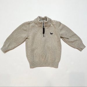 Carter’s 1/4 Zip Pullover Sweater Beige Tan Sz 12M